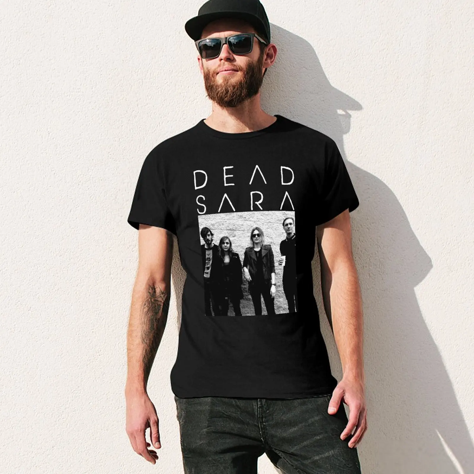 تي شيرت DEAD SARA BAND مقاس كبير تي شيرت كبير الحجم للرجال من القطن