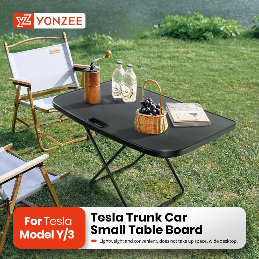 YZ Tavolo da picnic portatile da campeggio per Tesla Model Y 2018-2024 Tavolo da bagagliaio per auto Highland |   Vassoio per pasti portatile |  