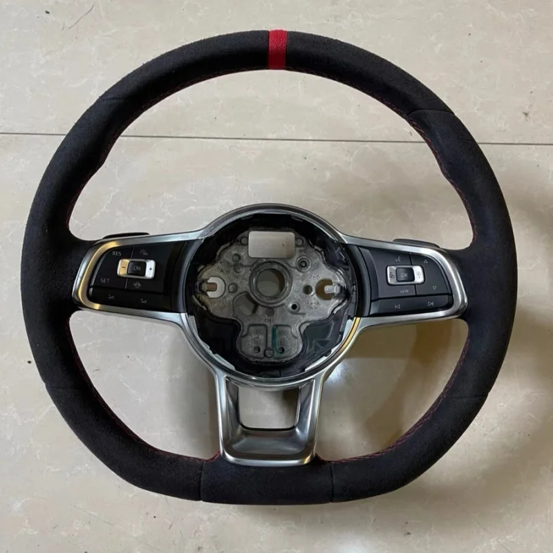 Perforated Leather Suede RLine Steering Wheel Multifunction Buttons Shift Paddles Fit Golf MK7 MK7.5 R GTI For VW MK7