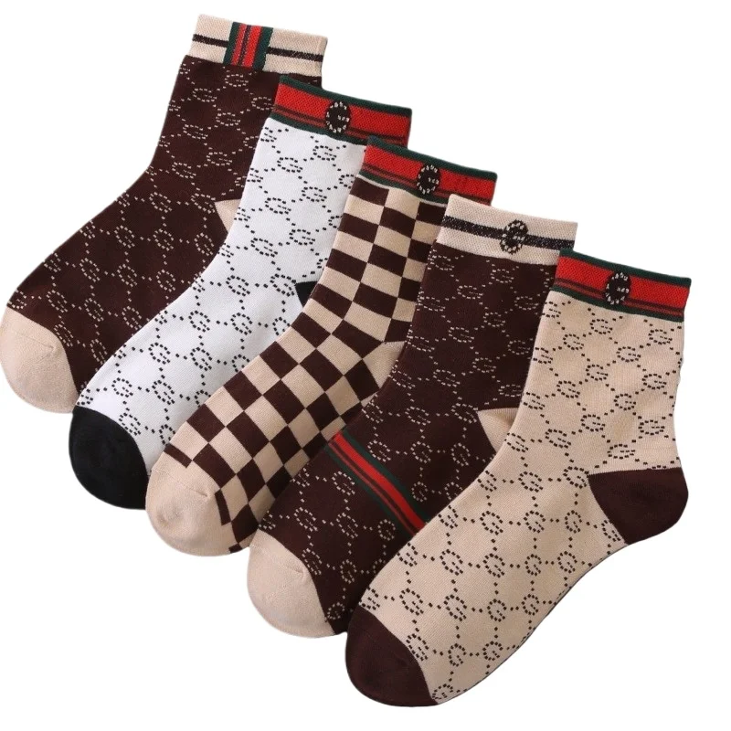 

Men's Autumn/Winter Mid-Calf Socks Luxury Trend Brand Versatile Fashion Anti-Odor Socks Business Men's Long-Sleeved Socks