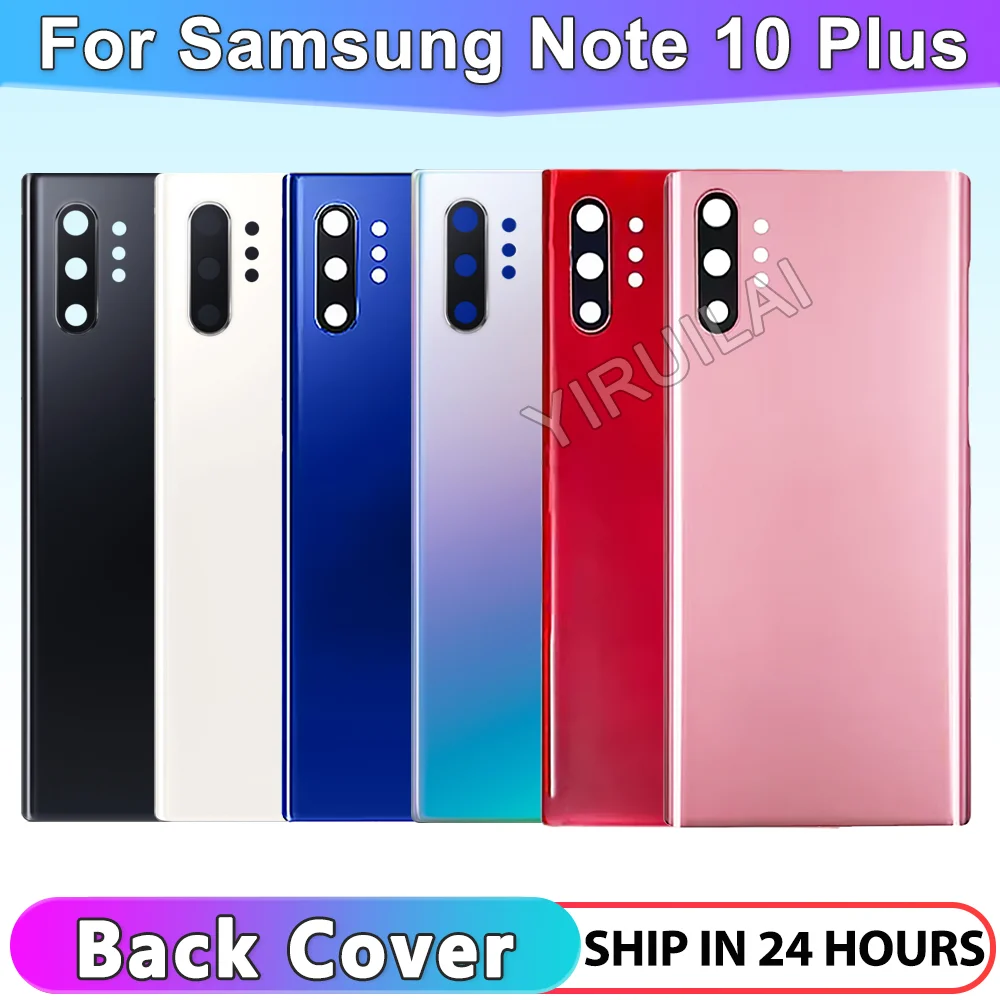 For Samsung Galaxy Note10 Note 10 Plus N970F N975F Battery Back Cover 3D Glass Panel Rear Door Housing Case Camera Lens Replace