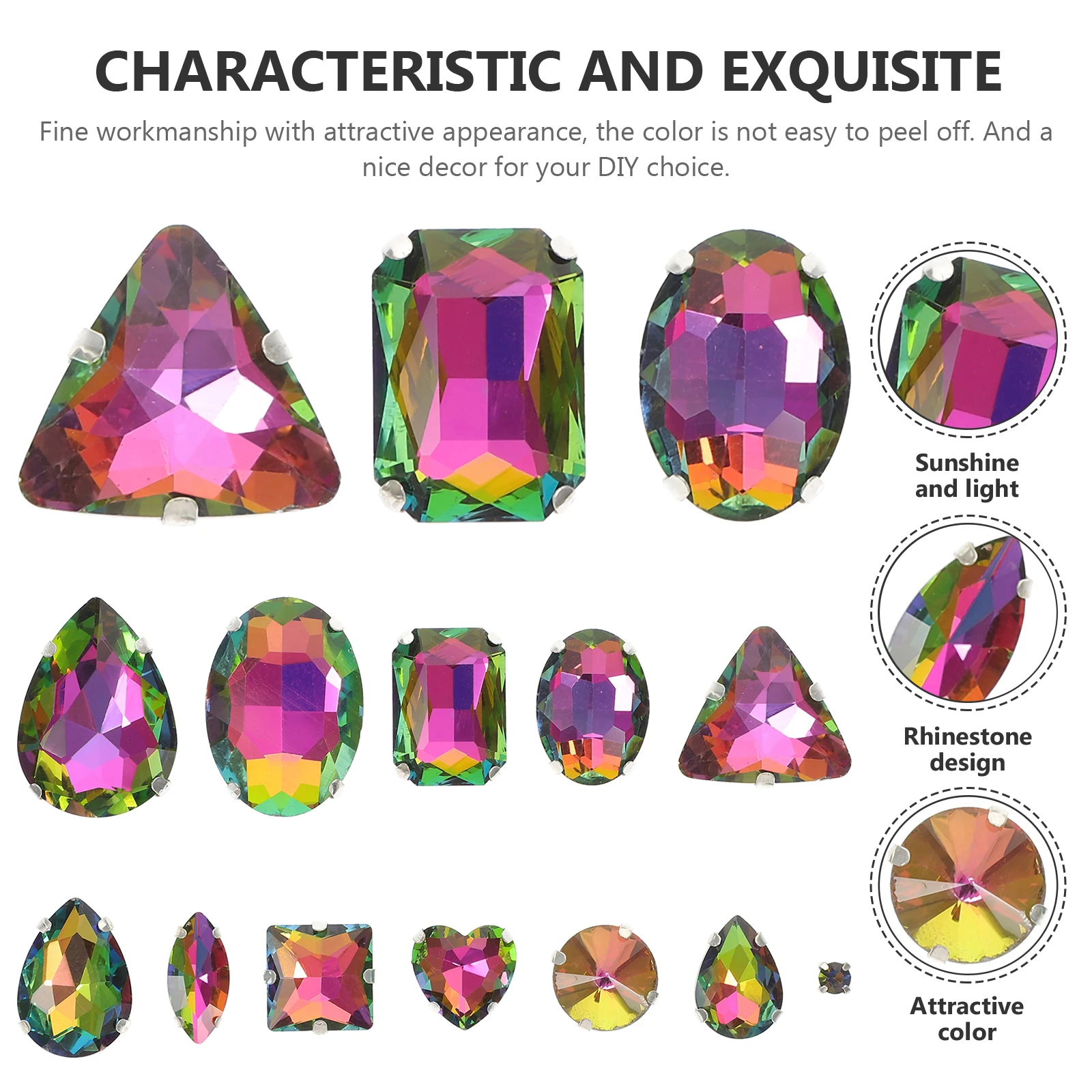 50pcs Claw Rhinestone Decorations Glitter Sew On Glass Rhinestones For Clothes Wedding Diy Phone Case Decor Materials