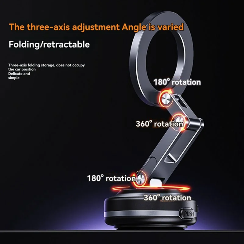 ABLA-Upgraded Magnetic Car Phone Holder 360°Rotation & Vacuum Suction Anti-Slip Shockproof Universal Fit For All Phones