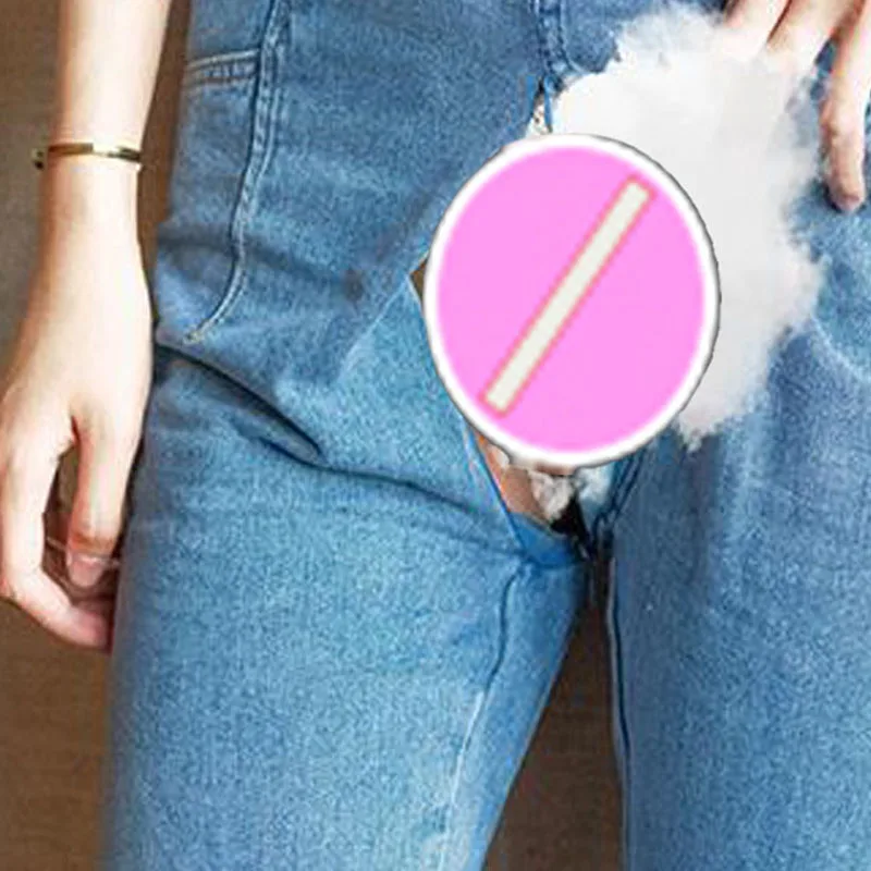 Open Crotch Outdoor Sex Pants Exotic Hotpants Women Boyfriend Sexy Jeans Cargo Denim Overalls Trousers Couple Casual Streetwear