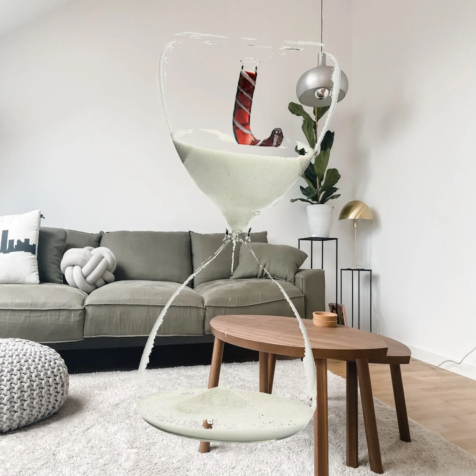 Christmas Hourglass Timer 15 Minute Sand Timer Birthday Gift Creative Sand Clock for Home Adults Kids Desk Office Living Room