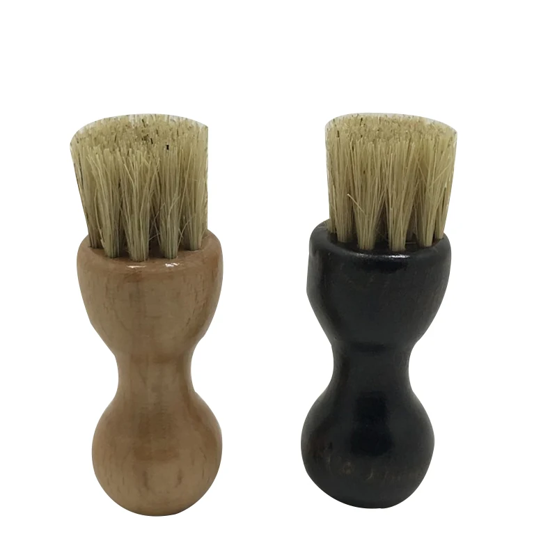 Boot Shoes Brush Portable Wood Handle Mini Home Cleaning Tool Hog Bristle Brushes Leather Shoes Supplies Buffing Brush