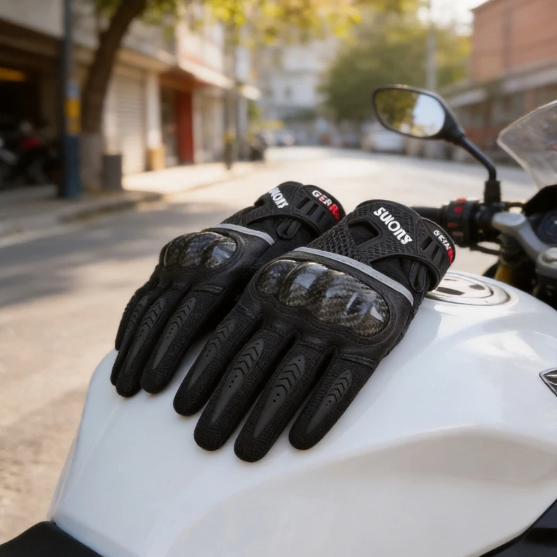 

Motorcycle Gloves Summer Riding Protection Carbon Fiber Shell Breathable guantes para motos Motorbike Motorcycle Glove Man M-XXL