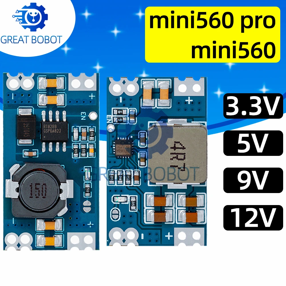 Mini560 5A High Efficiency Output 3.3V 5V 9V 12V Step Down DC-DC Converter Voltage Regulator Buck Stabilized Power Supply Module