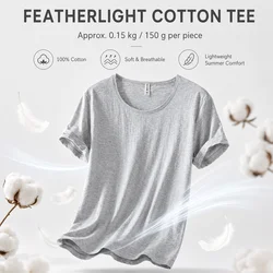 Mens Retro Raw Edge T-Shirt 100% Cotton Lightweight Breathable Slim-fit Monochromatic O-Neck Casual Basic Top Tees