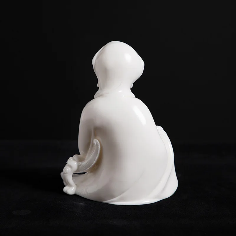 Ceramic Desktop Ornaments, Living Room Decoration Handicrafts, Home Accessories Ruyi Guanyin Trumpet