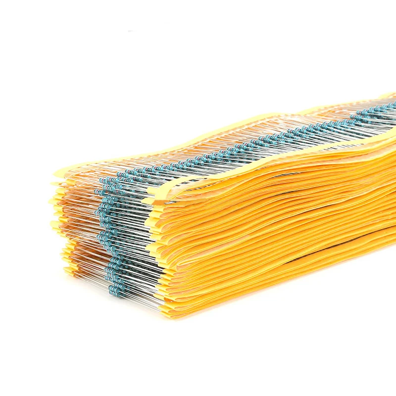 Resistor de película metálica 1% de 50 piezas, 1/2W, 1R ~ 10M 0R 2.2R 5.6R 100R 220R 330R 1K 1,5 K 2,2 K 3,3 K 4,7 K 10K 22K 47K 100K 470K 330K ohm
