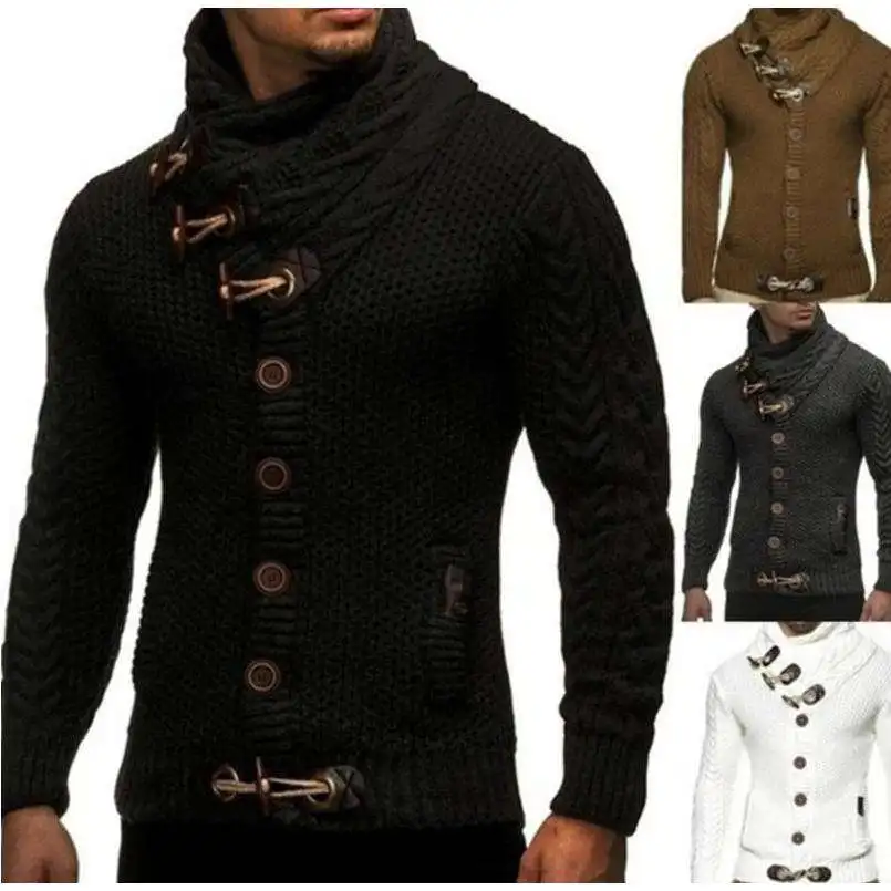 

Мужской вязаный свитер, осенне-зимний тонкий длинный кардиган на пуговицах све, повседневный молодежный трикотаж из Китая