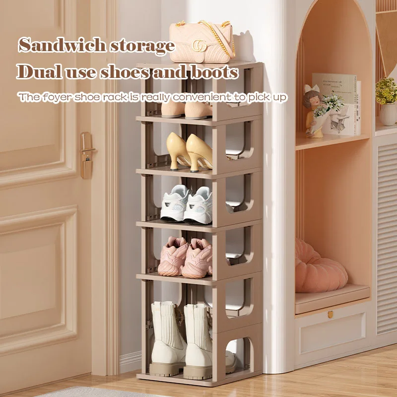 Creative folding shoe rack, multi-layer household space-saving, installation-free shoe storage cabinet