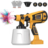 800W 1400ML Electric Cordless Spray Gun HVLP Paint Sprayer For  Furniture Cabinet Wall Door Coating Airbrush with 4 Nozzles