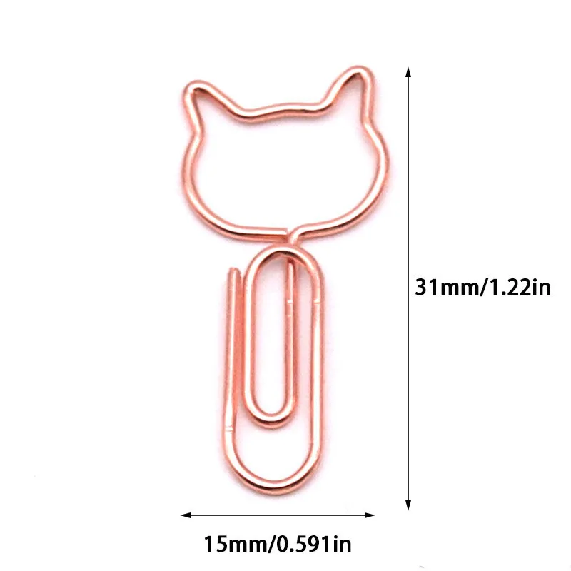 Imagem -02 - Cat Cabeça Criativa Papel Clipes Decorativo Animal Forma Papel Clip Metal Desenhos Animados Paperpins Planejador Acessórios Bookmark Atacado