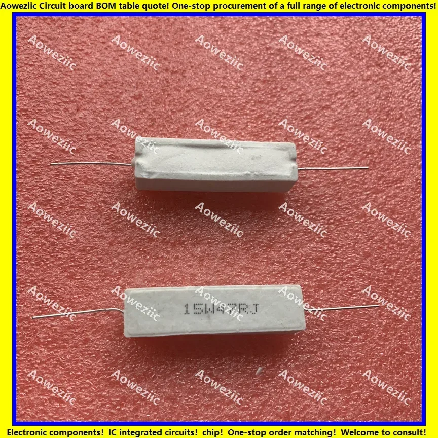 

10Pcs 15W47RJ 15W47ΩJ RX27 Horizontal cement resistor 15W 47 ohm 47RJ 15W47ohm Ceramic Resistance precision 5% Power resistance