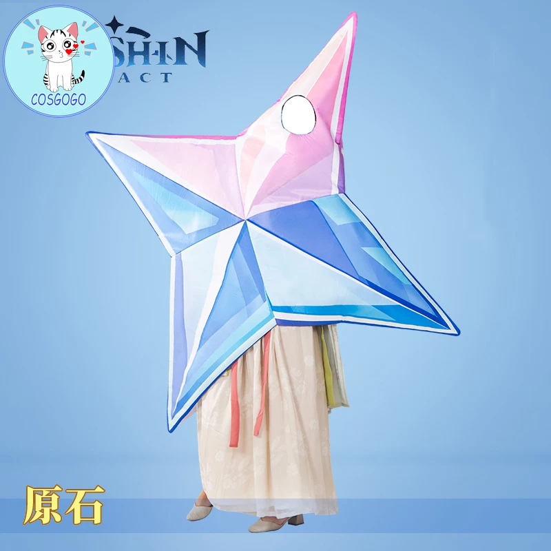 

Game Genshin Impact Primogem Cosplay Costume Funny Cosplay Cloak Men Women Uniform Party Cosplay Halloween Full Set Anime Suit