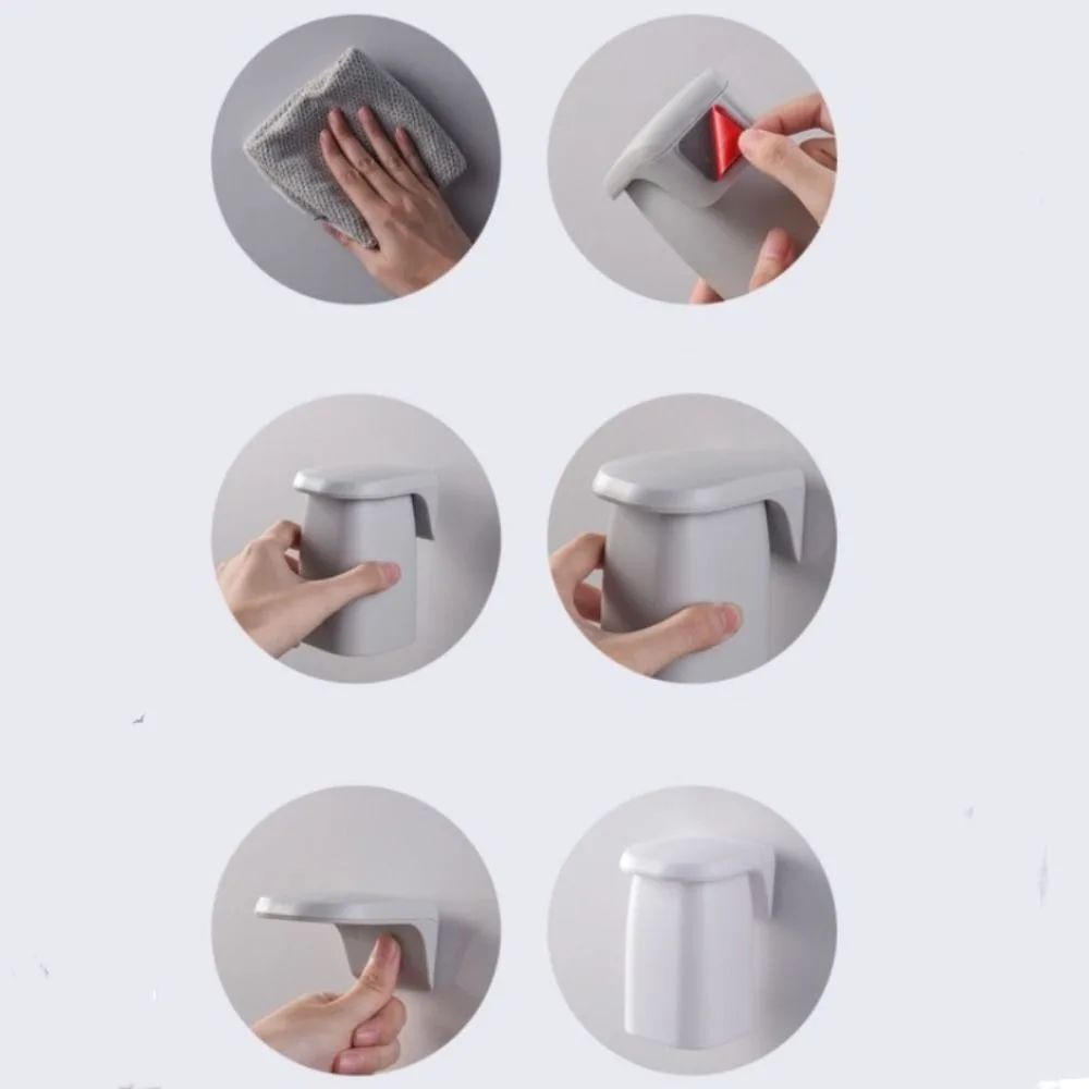 ABS Magnetic Toothbrush Cup Holder Drainage Design Wall Mounted Mouthwash Cup Storage Rack Inverted Suspension