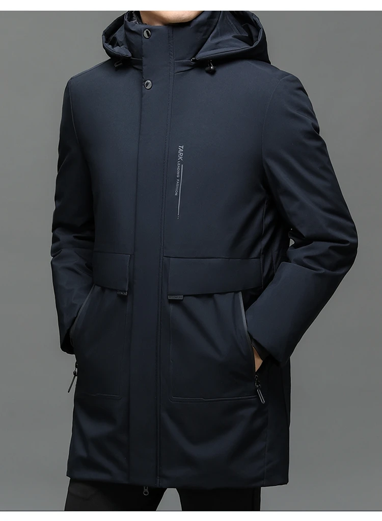 2PC Waterproof Windproof NEW -40 Degrees Top Quality White Duck Down Jacket Business Men Thick Winter Big Hood Collar Warm Parka