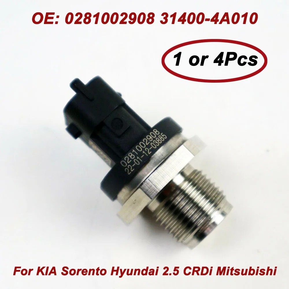 High Quality 0281002908 Fuel Rail Pressure Sensor For KIA Sorento Hyundai 2.5 CRDi Mitsubishi 0281002568 314004A010 31400-4A010