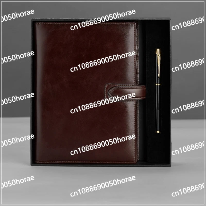 Leather Notebook Handmade Cowhide Diary A5 Retro Multi Functional Books Office Stationery Meeting Minutes Book Business