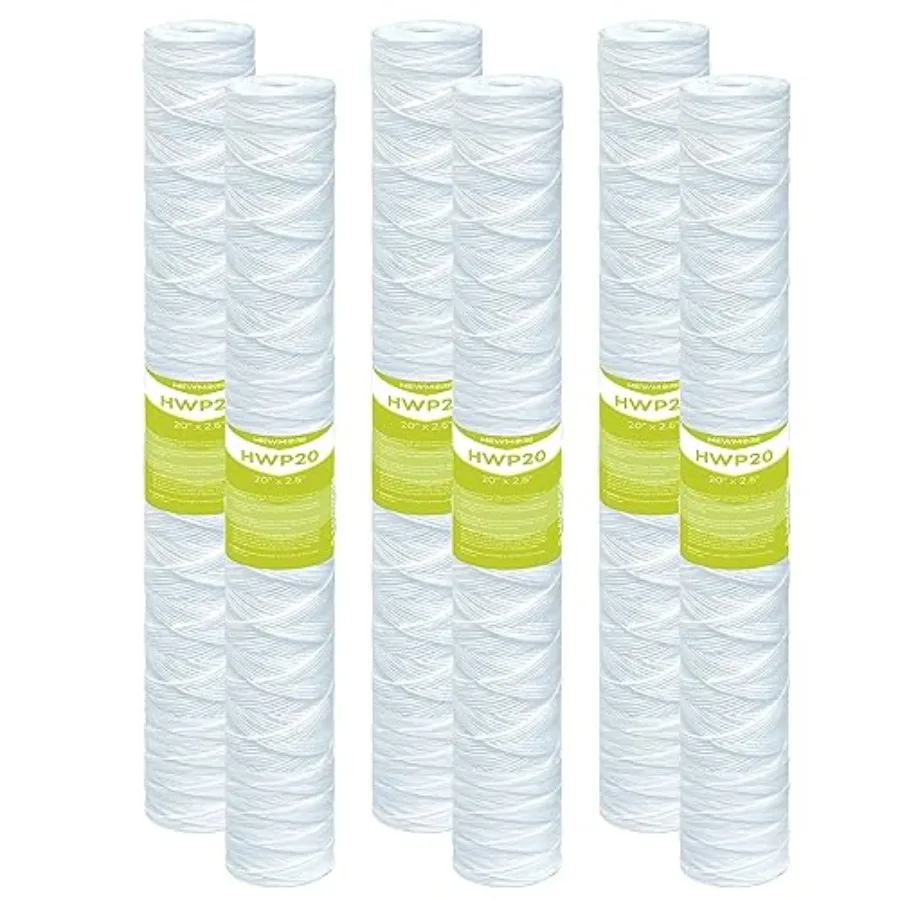 

Картридж для фильтра воды для всего дома, 5 микрон, навивной, для удаления осадка, для колодезной воды, универсальная замена для любого 20-дюймового фильтра