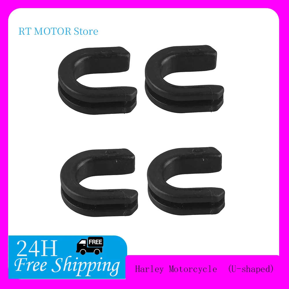 

4X Sissy Bar Backrest Luggage Rack Side Plate mounting Bracket Grommet Black fits for Harley Motorcycle (U-shaped)