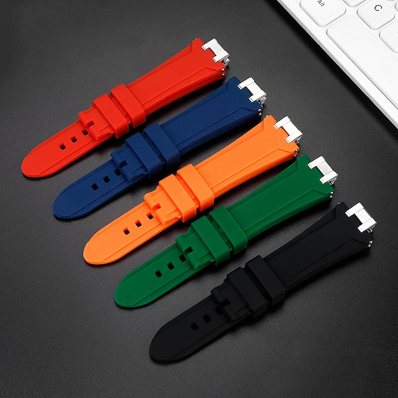 Rubber Watchband for MAURICE LACROIX AIKON Series Watch Band AI6008 AI6007 AI1018 AI6038 Outdoor Sport Waterproof Silicone Strap