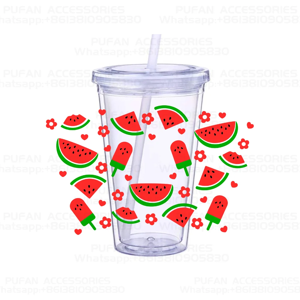 Easy Peel Cup Decals 24 oz UV DTF Wraps Flowers Design DIY Waterproof Custom Decals for Glasses Can