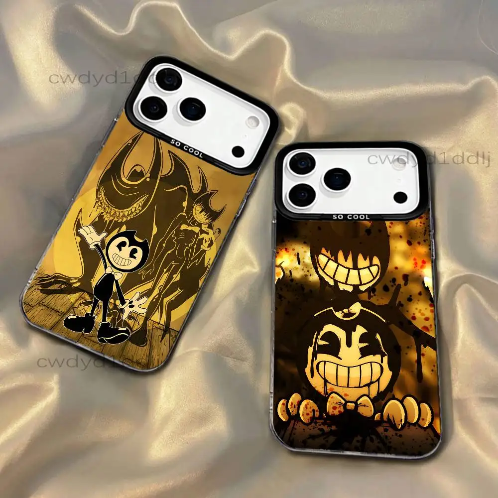 

B-Bendy And The Ink Machine Phone Case For iPhone 17,16,15,14,13,12,11,X,8,7,Pro,Max,Plus,SE4,Air,Mini IMD Gray Hard Matte