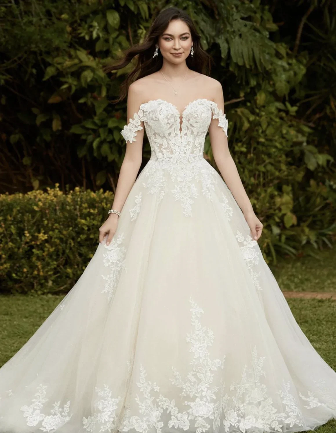 

Customzied 2025 Black Wedding Dresses A-Line Lace Sequin Applique Floor-Length Off Shoulder Wedding Dresses for Bride