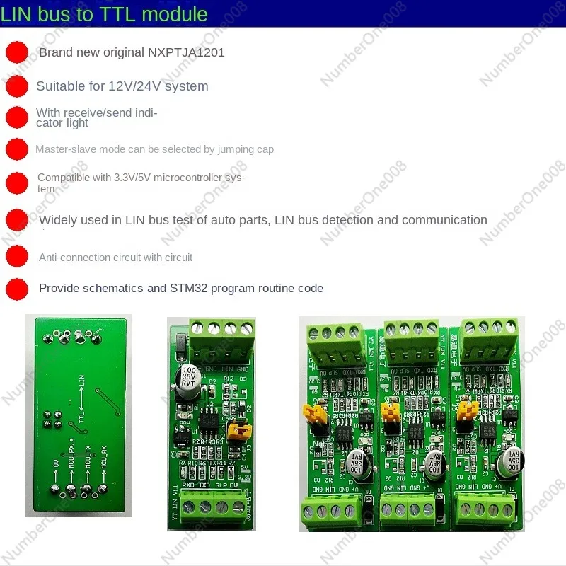 

LIN Bus to TTL LIN Bus Communication Module TJA1021 Module LIN Bus to RS232