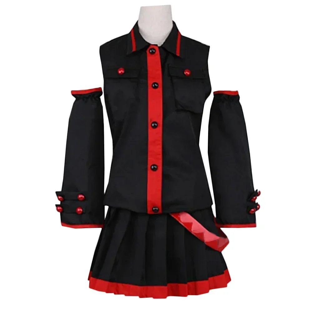 Anime kasane Teto donna abito nero cosplay costume di Halloween realizzato su misura