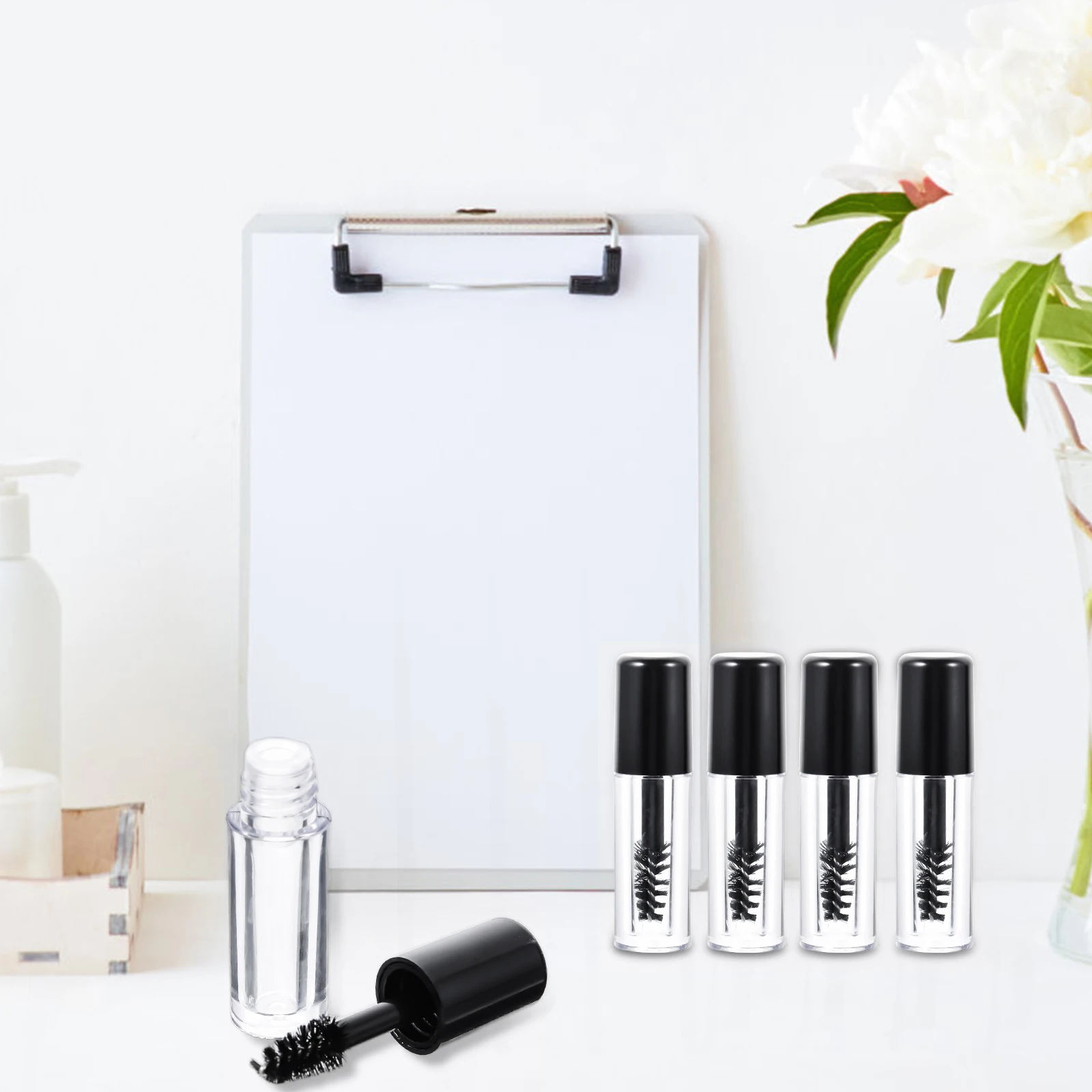 20 個詰め替え可能な空のマスカラボトル小さな透明チューブまつげクリーム容器旅行用空のマスカラチューブ