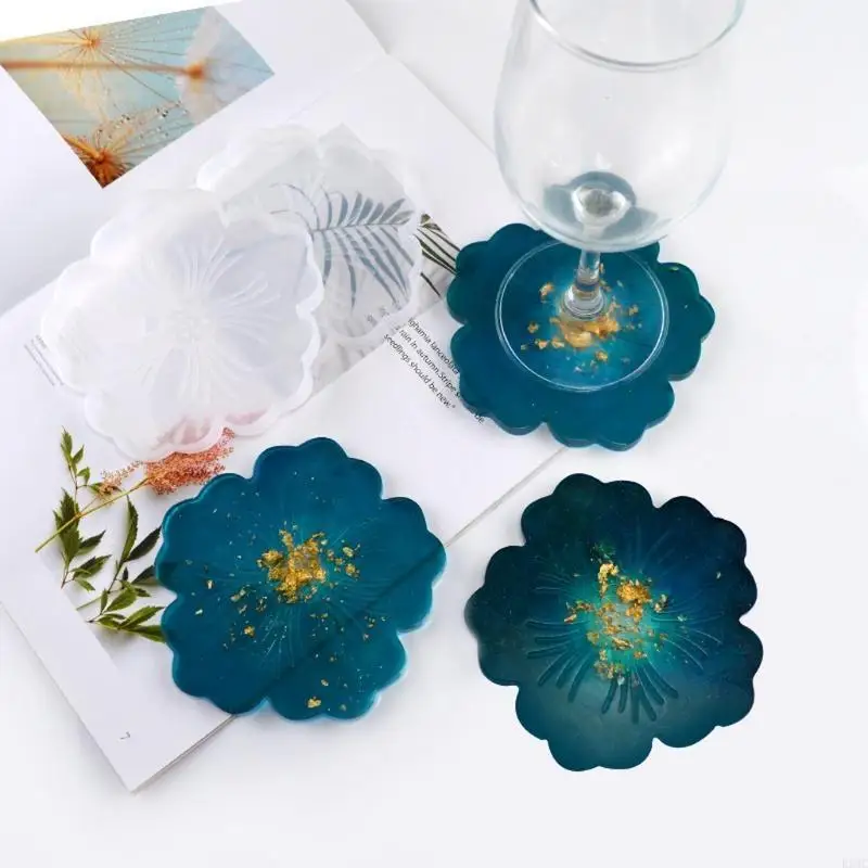 R3MC 2Pcs DIY Flower Silicone Geode Resin Molds Animals Sea for Turtle Resin Tea Mat Molds Art Craft To