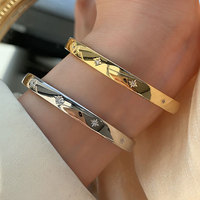 New Arrival Trendy Shiny Crystal Star Thai Silver Female Bangle Promotion Jewelry For Women Gifts No Fade