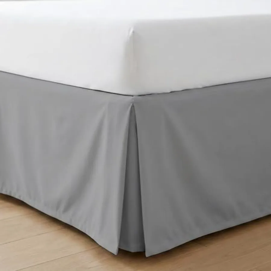 

Плиссированная юбка для кровати размера King Size, высота 18 дюймов, с платформенной конструкцией для надежной фиксации, раздельные углы, устойчивая к сминанию, из микрофибры, для современного интерьера