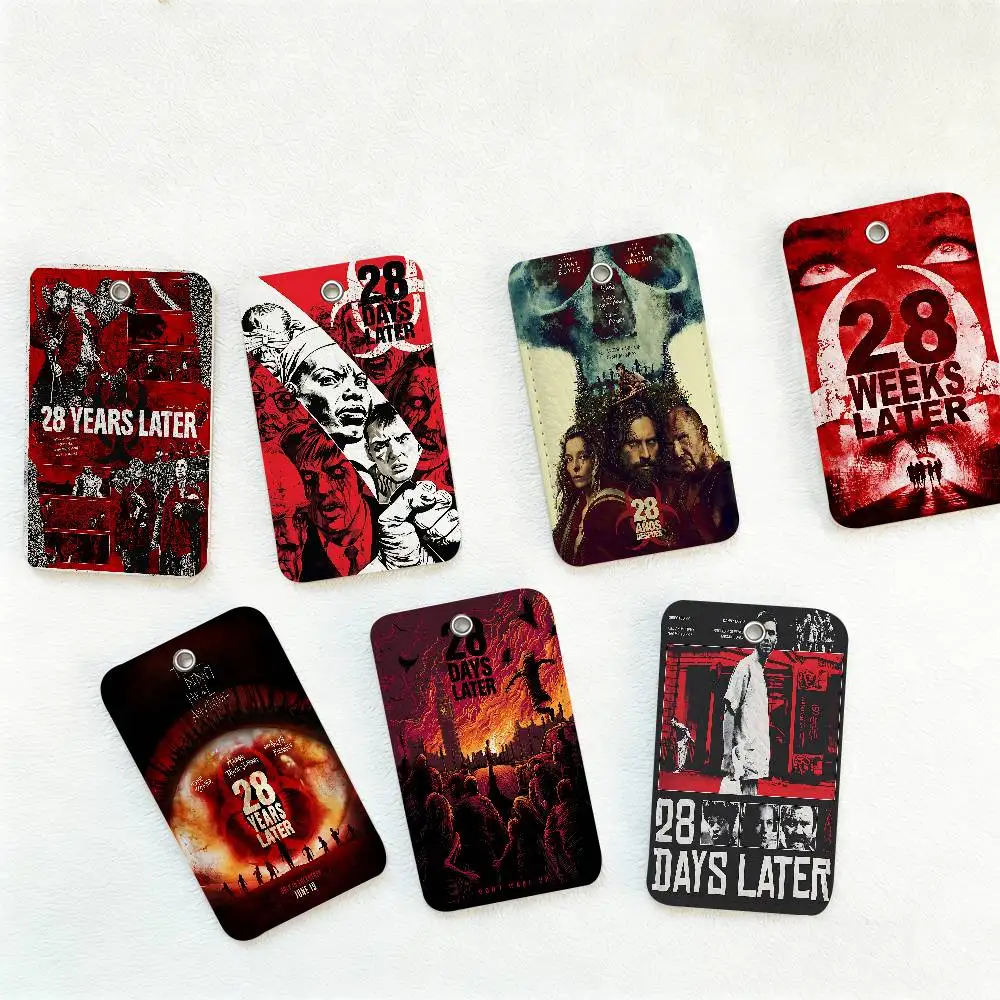 Porta-chaves Retangular de Couro PU Macio com Tema Clássico de Filmes '28 Dias Depois', Capa Protetora para Cartão de Elevador por Indução, Acessório de Moda Jovem