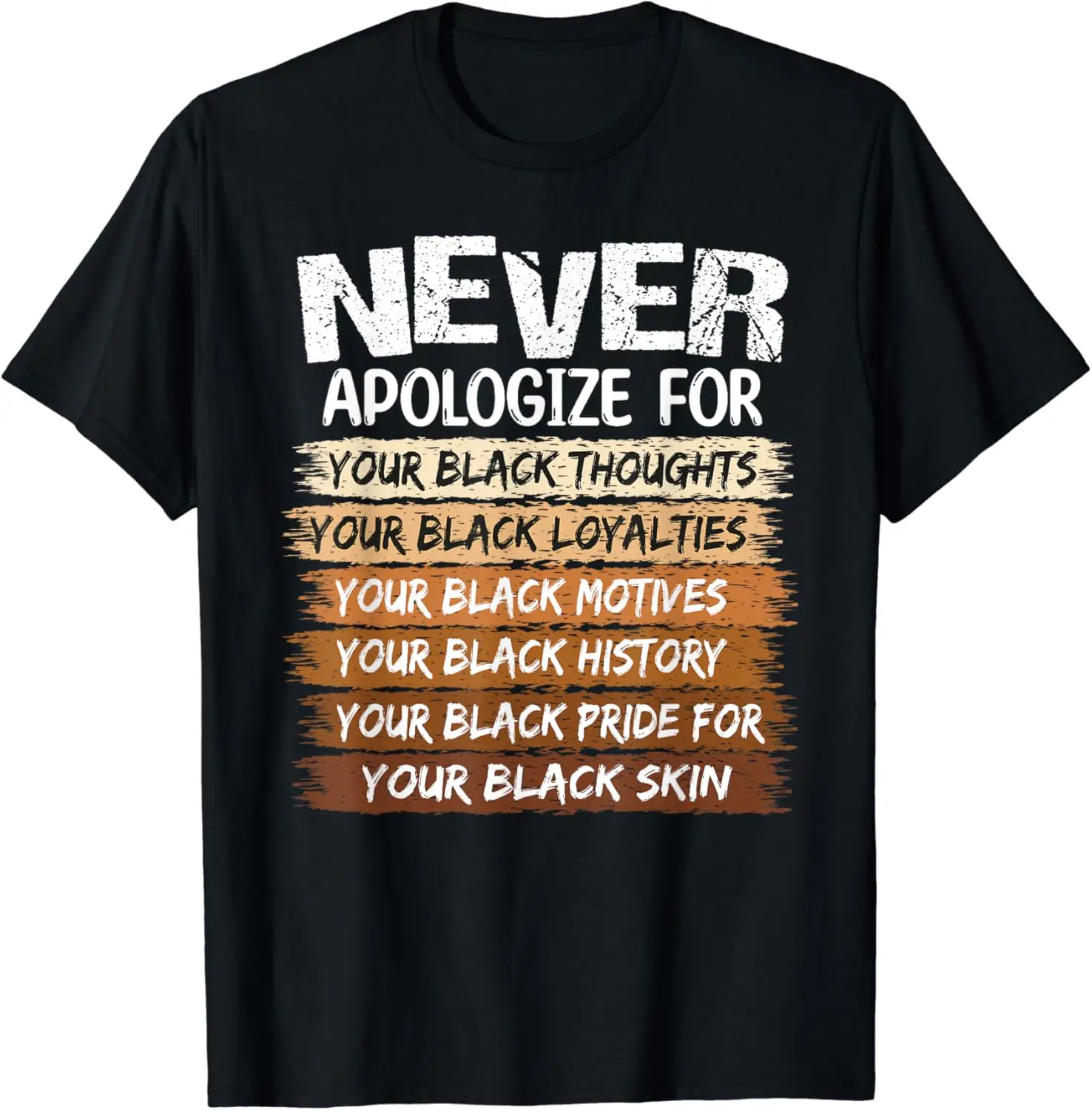 Black Pride Melanin Shades NEVER Apologize for Black History T-Shirt,Leisure and comfortable