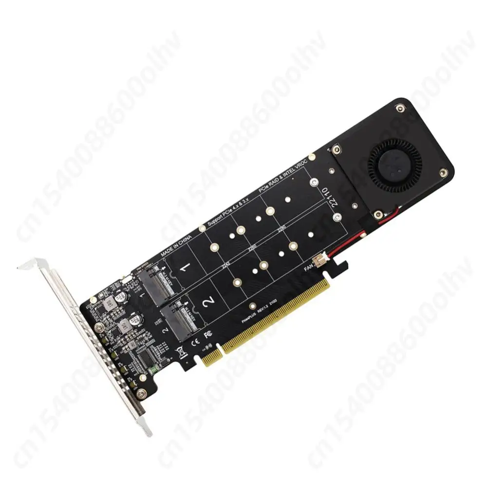 PCIeX16 To M.2 NVMe SSD Adapter Card M Key 4 NVME Expansion Card M2 NVME Extended Card Support SSD 2280/2260/2242/2230