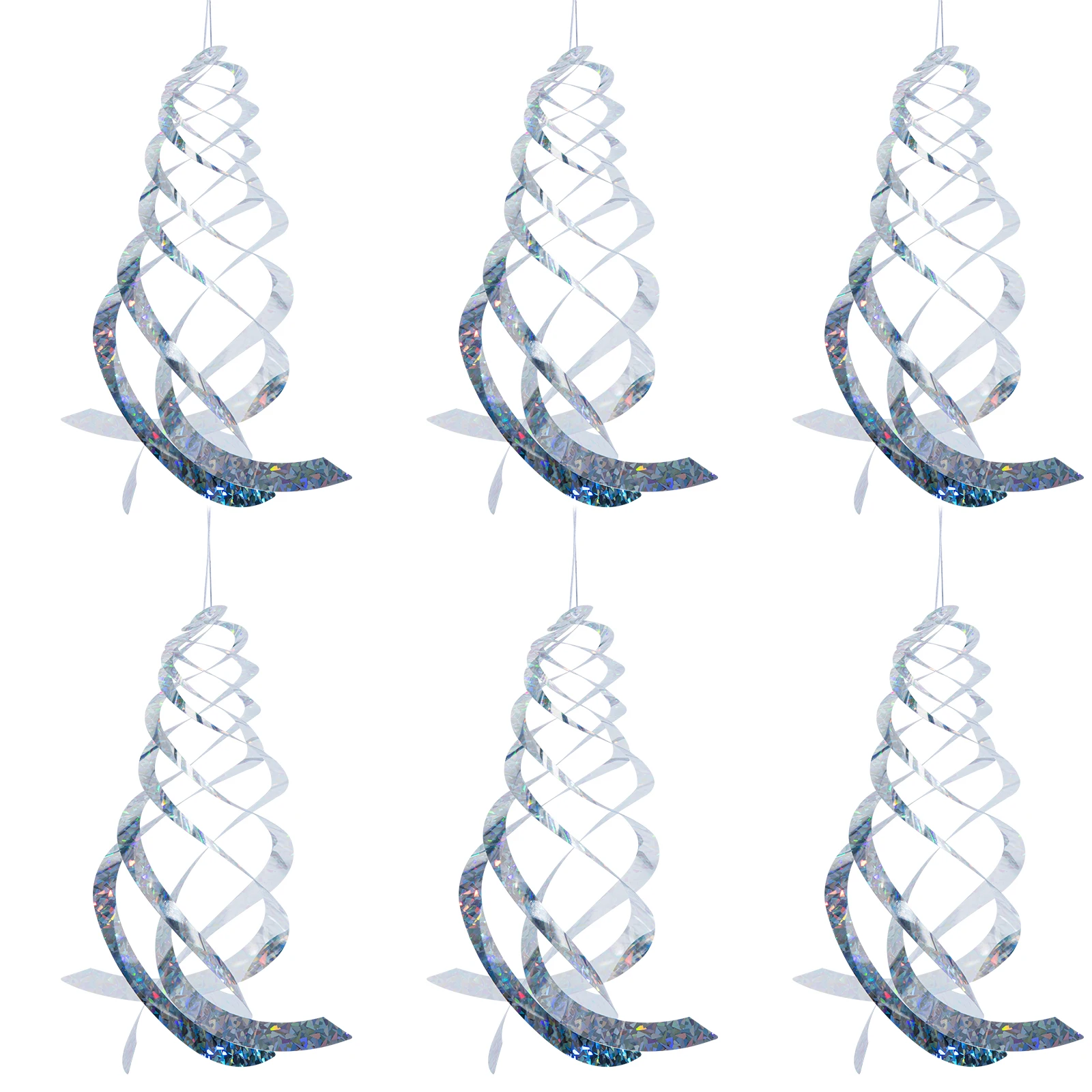 Goture 6pcs Hanging Reflective Bird Deterrent Device Bird Repellent Spiral Reflectors - Drive Woodpeckers Pigeons Geese Away