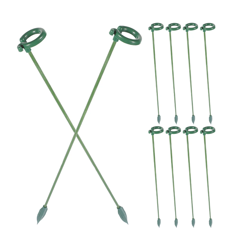 

12Pcs Garden Plant Support Stakes Plastic Single Stem Orchid Ring Holders for Potted Plants Flower Plant Stakes