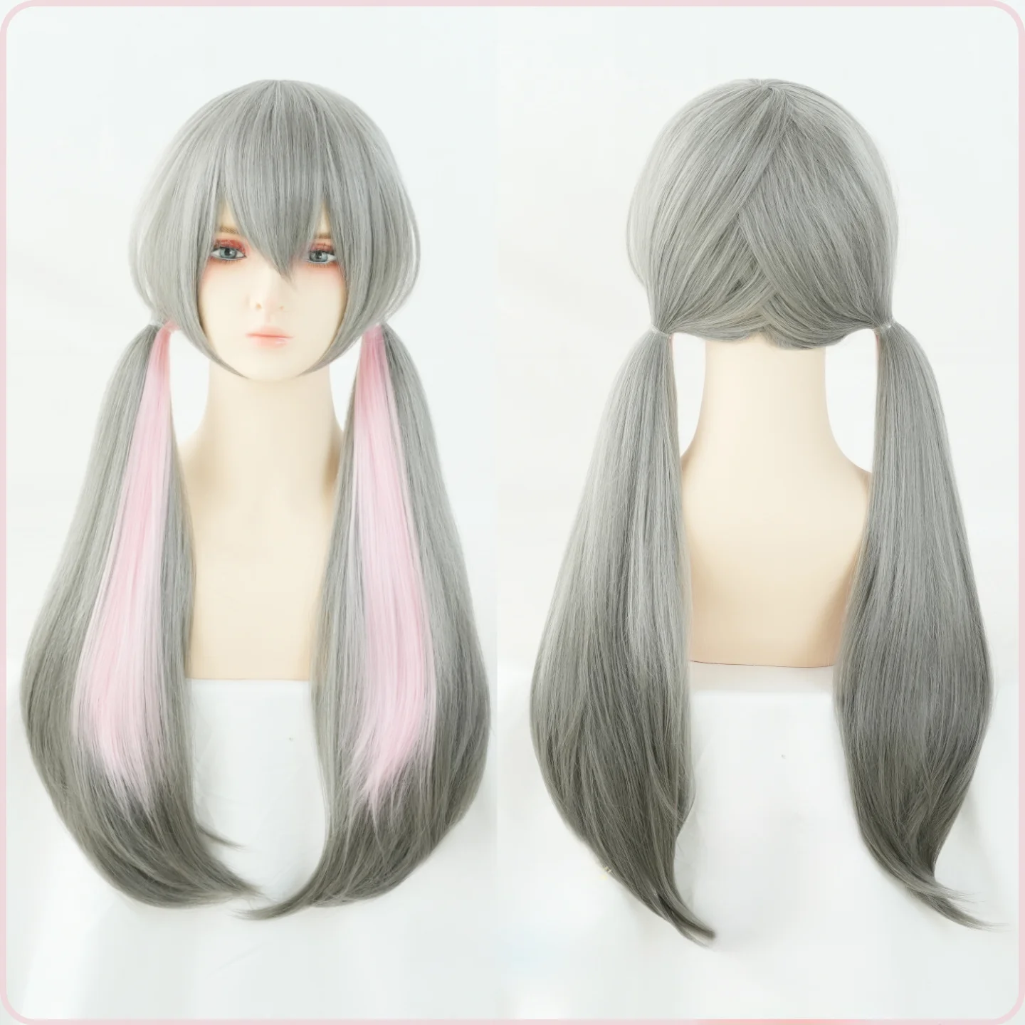 Filme Judy Cosplay Peruca Judy Hopps Cinza Rabo de Cavalo Duplo Destaques Rosa Para Comicon Festa Adulto Mulheres Homens