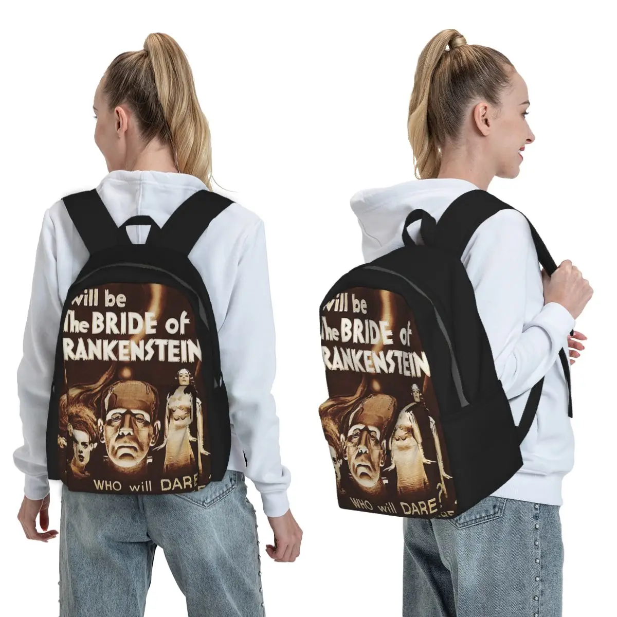 

Bride Of Frankenstein Poster Backpack Boys Girls BookBag Children School Bag Computer Shoulder Bags for Men Women