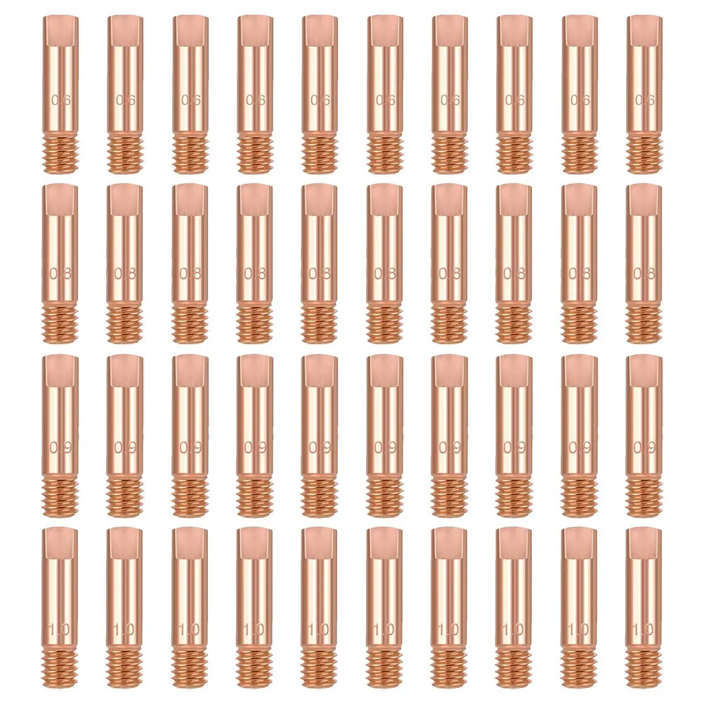 

40Pcs Flux Core Gasless Nozzle Welding Kit Copper Contact Tips Nozzle Replacement High Conductivity Welding Torch Accessories