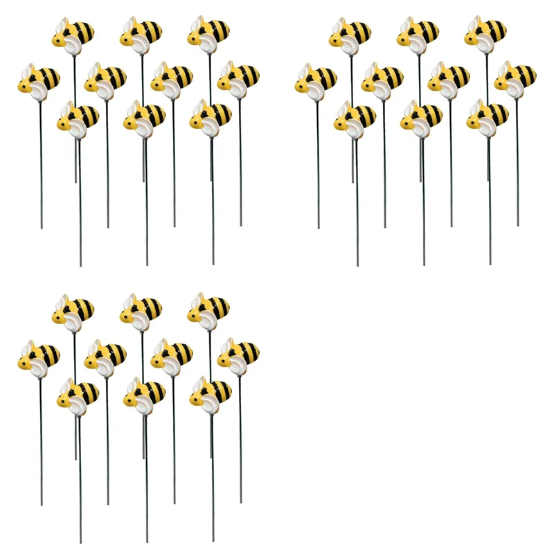 

A03F-30Pcs Little Bee Plug-In Bees Garden Stakes Stake Decor Bee Yards Garden Stake Yard Bees Sign Garden Stakes Decorative