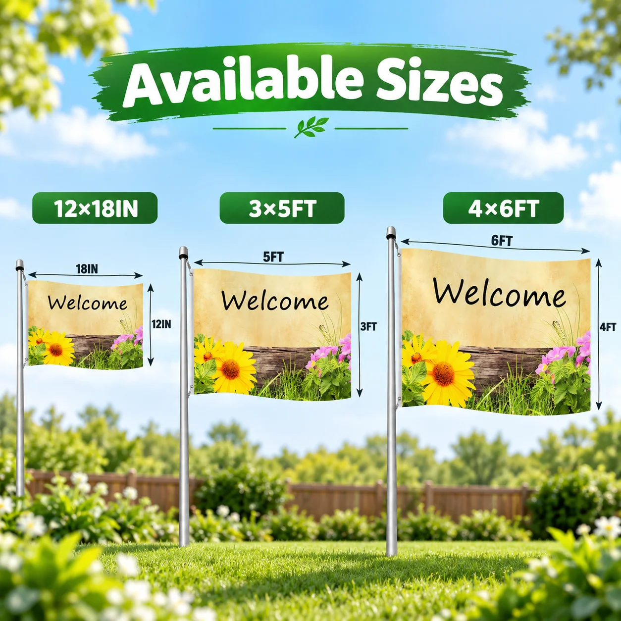 Custom Garden Flag Personalized Photo Single‑Layer Outdoor Banner Yard Decor Flag for Outside