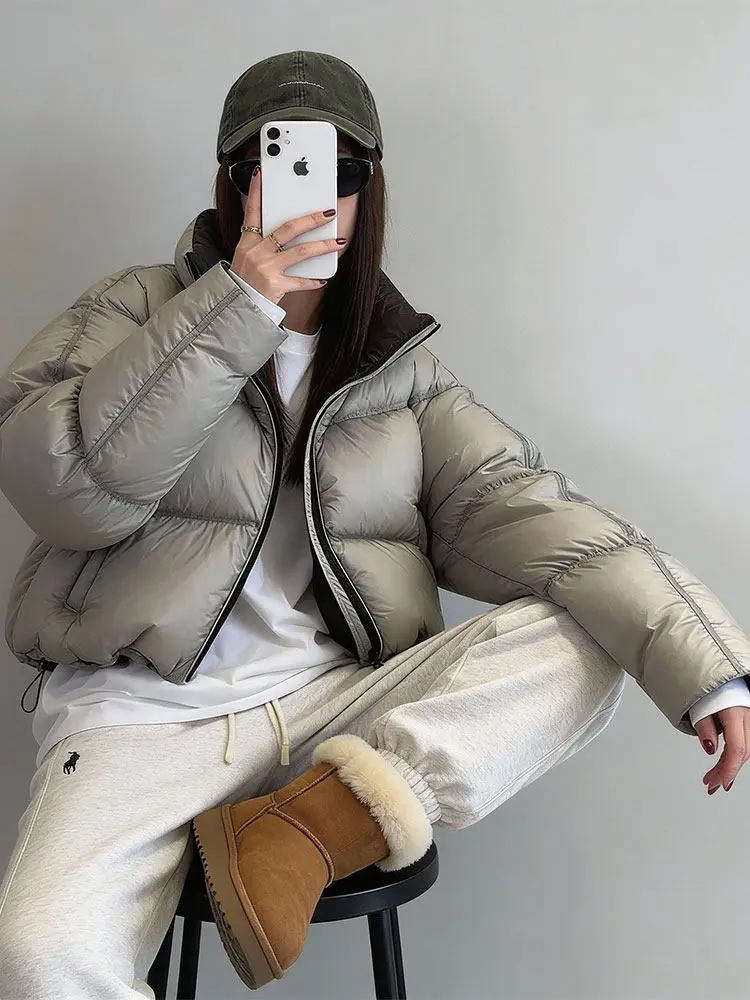 

Уникальное красивое женское пуховое пальто в корейском стиле для повседневной носки, теплый, тонкий, на молнии