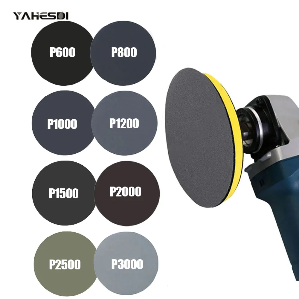 15/30pcs 3 Inch 75mm Water Sandpaper Auto Detailing Polishing Tool Sanding Discs Wet and Dry Sand Paper Grit 800 1200 2000 3000