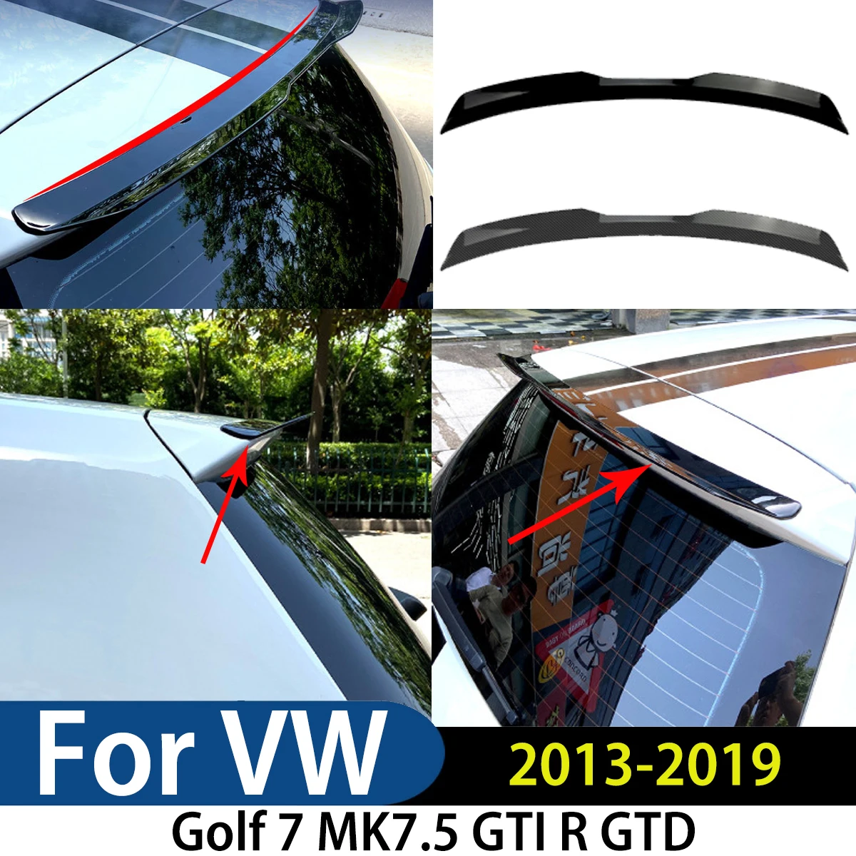 

Для Volkswagen Golf 7 MK7.5 GTI R GTD 2013-2019 автомобильный задний багажник, сплиттер, спойлер, крыло, губа, комплект кузова, модификация, внешняя настройка